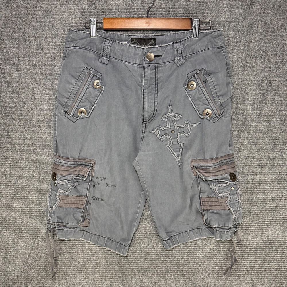 Roar Cargo Series Gray Cross Shorts Mens Buckle Exclusive
